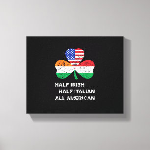 Impressão Em Tela Meia-Irlandesa Metade Italiana All American Flag S