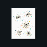 Impressão Em Tela Meio século Colorido de Starburst Atômica Moderno<br><div class="desc">Este trabalho de arte moderno século médio apresenta estrelas disparando nas cores da turquesa,  laranja,  castanho,  verde,  azul,  preto e marrom. Isso vai fazer uma encantadora adição a qualquer parede em sua casa!</div>