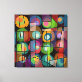 Impressão Em Tela Meio século Estilo Pintado Círculos Abstrato