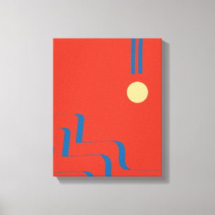 Impressão Em Tela Meio século Linha Azul, Arte das Linhas, Abstrato