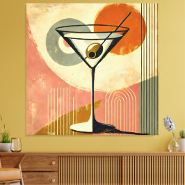 Impressão Em Tela Meio século Modern Art Martini