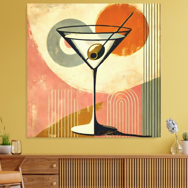 Impressão Em Tela Meio século Modern Art Martini (Insitu(Sala de estar))