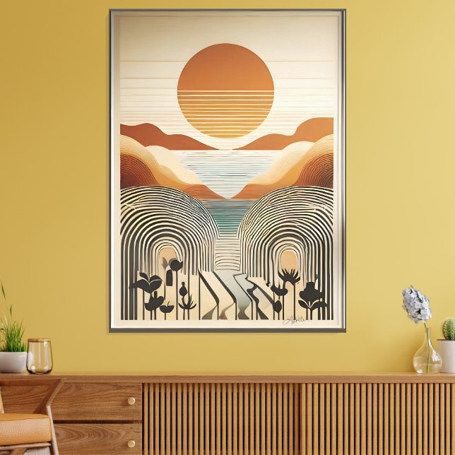 Impressão Em Tela Meio século Moderno Art Primavera Valley Lake Suns (Insitu(Sala de estar))