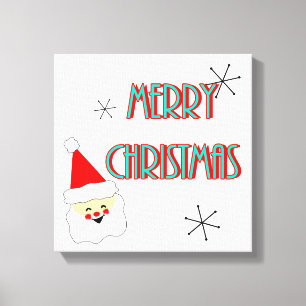 Impressão Em Tela meio século moderno santa claus feliz natal