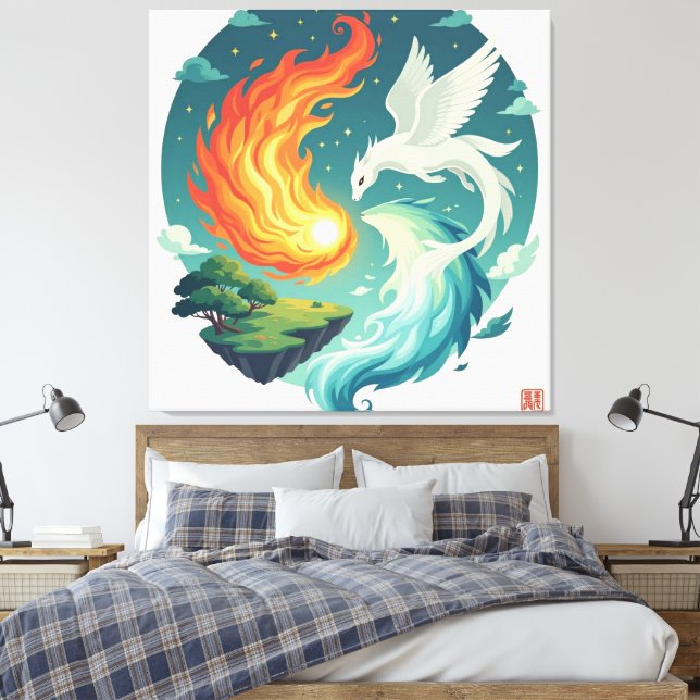 Impressão Em Tela  „Meister der 4 Elemente“   (Insitu(Quarto))