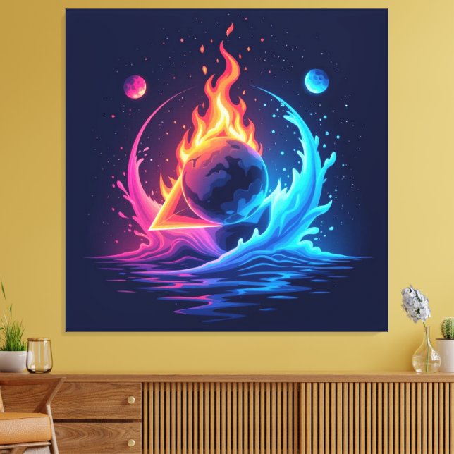 Impressão Em Tela  „Meister der 4 Elemente“   (Insitu(Sala de estar))