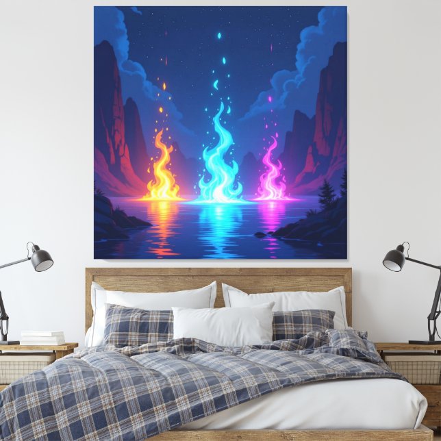 Impressão Em Tela  „Meister der 4 Elemente“   (Insitu(Quarto))