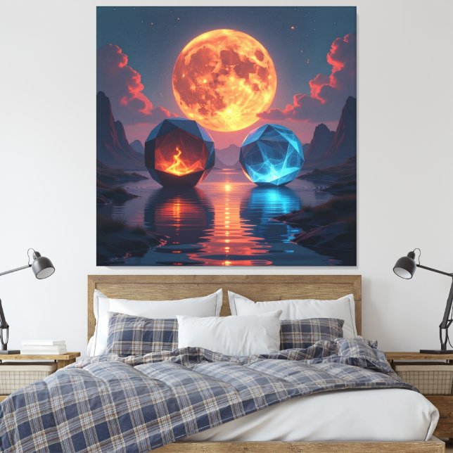 Impressão Em Tela  „Meister der 4 Elemente“   (Insitu(Quarto))