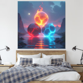 Impressão Em Tela  „Meister der 4 Elemente“  