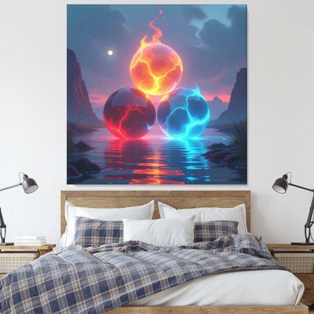 Impressão Em Tela  „Meister der 4 Elemente“   (Insitu(Quarto))