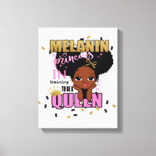 Impressão Em Tela Melanin Princess Training To Be Queen Lilibet Gift