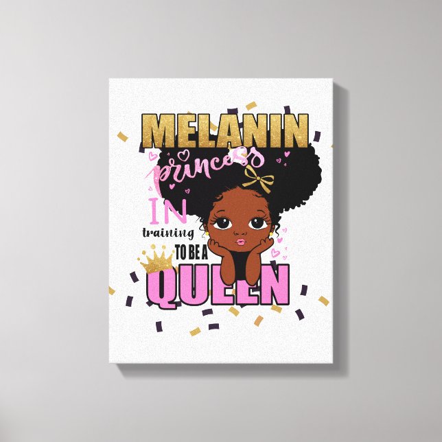Impressão Em Tela Melanin Princess Training To Be Queen Lilibet Gift (Frente)