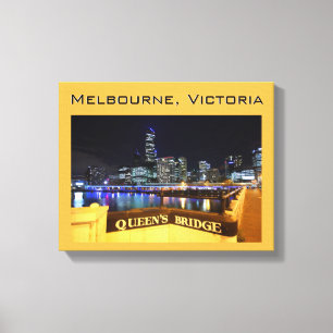 Impressão Em Tela Melbourne CBD Queens Bridge Lights