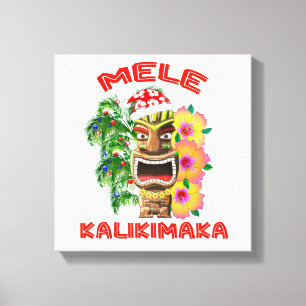 Impressão Em Tela Mele Kalikimaka Papai Noel Tiki
