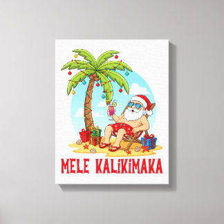 Impressão Em Tela Mele Kalikimaka Santa Christmas