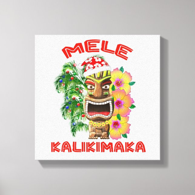 Impressão Em Tela Mele Kalikimaka Santa Claus Tiki (Frente)
