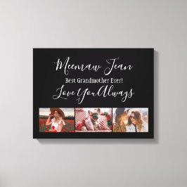 Impressão Em Tela Melhor Avó 3 Colagem de Fotos Preto Branco