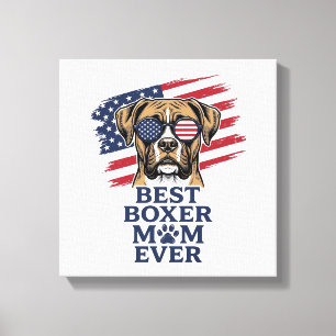 Impressão Em Tela Melhor Camisa de Cachorro Patriota para Mãe de Box