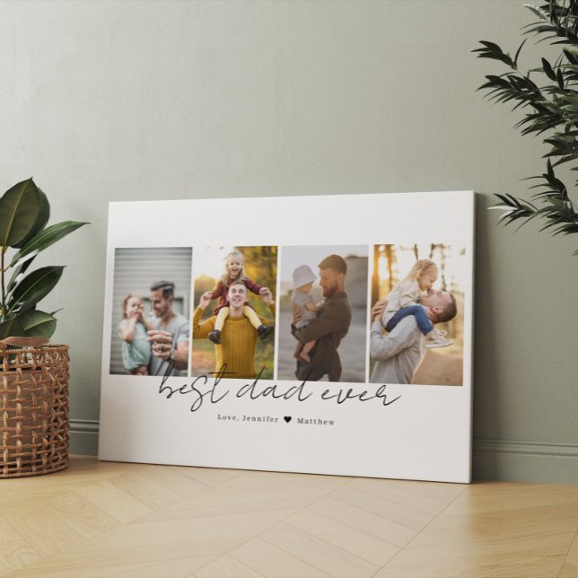 Impressão Em Tela Melhor Colagem de Fotografias do Pai Ever 4 (Criador carregado)