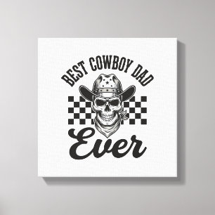 Impressão Em Tela Melhor Design de Camisa Western Crânio de Pai Cowb