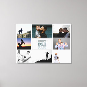 Impressão Em Tela Melhor Design de Colagem de Fotos de Pai de Todos