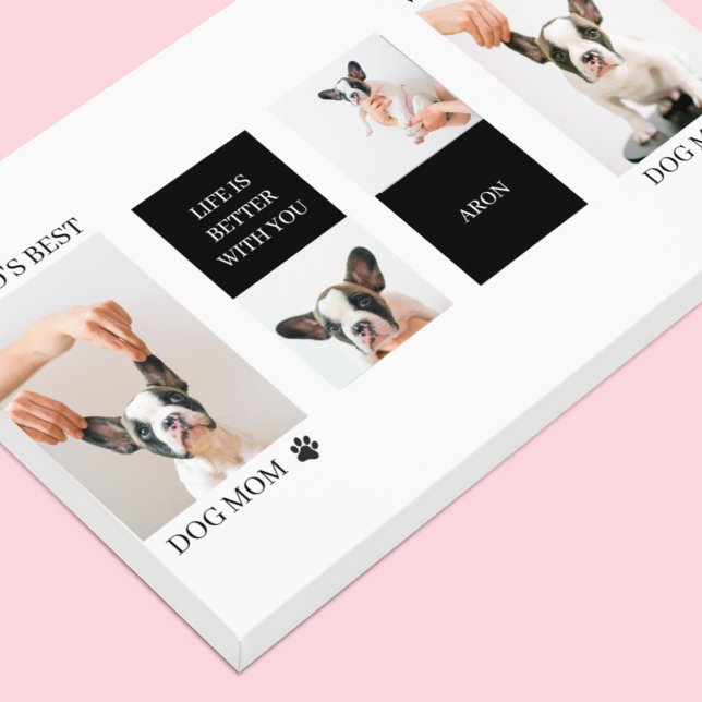 Impressão Em Tela Melhor Mãe de Cachorro | Collage Dog Photo (Criador carregado)