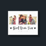 Impressão Em Tela Melhor Mãe Nunca | Coração de Dia de as mães Multi<br><div class="desc">Impressão personalizável de tela de dia de as mães com 3 fotos próprias com uma caligrafia divertida por baixo que diz "a melhor mãe de sempre" com corações. Um presente perfeito para a mãe na sua vida,  para uma ocasião especial.</div>