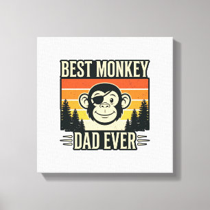 Impressão Em Tela Melhor Pai de Macaco de Todos os Tempos Camisa Vin