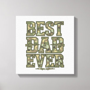 Impressão Em Tela Melhor Pai de Sempre Camuflagem Design de Gravura
