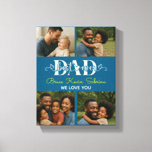 Impressão Em Tela Melhor Pai do Mundo Colagem de Fotos Personalizada