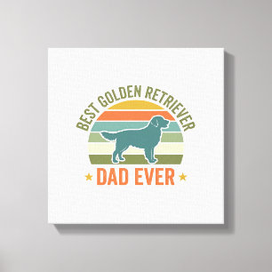 Impressão Em Tela Melhor Pai do Retriever Dourado de Sempre Camiseta