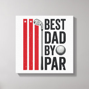 Impressão Em Tela Melhor Pai Por Par Pai de Golfe Design Vintage_1