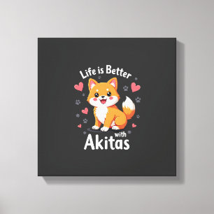 Impressão Em Tela Melhor vida com camiseta regata Akita