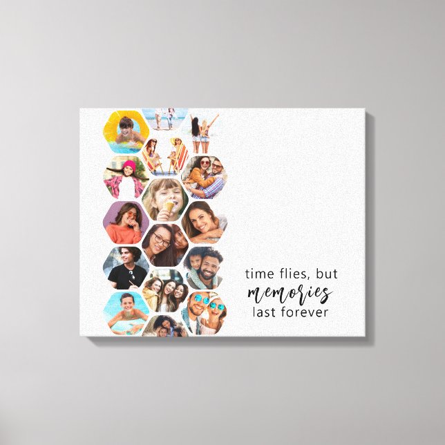 Impressão Em Tela Memórias de Colagem de Fotografias Múltiplas Simpl (Frente)