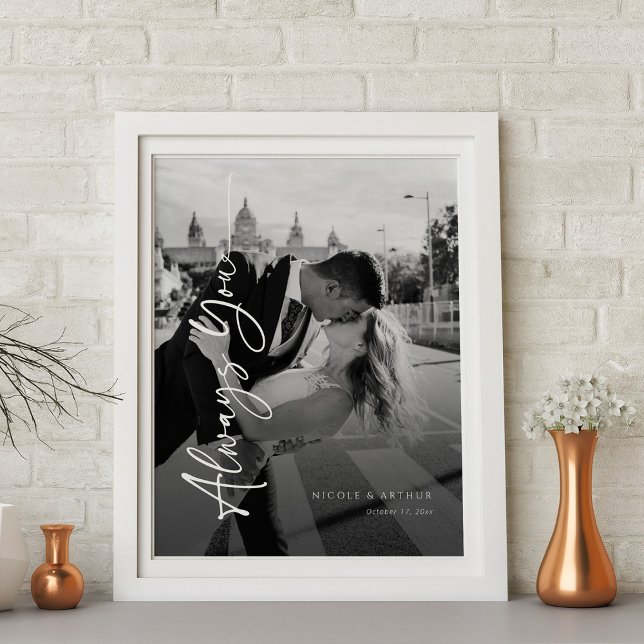 Impressão Em Tela Memórias monocromáticas | Arte Personalizada 'Semp (Monochrome Memories 'Always You' Custom Art Canvas Print )