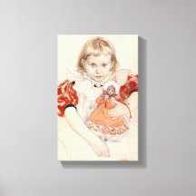 Menina bonita com boneca (Arte infantil)