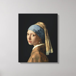 Impressão Em Tela Menina com um brinco da pérola, c.1665-6 (óleo e
