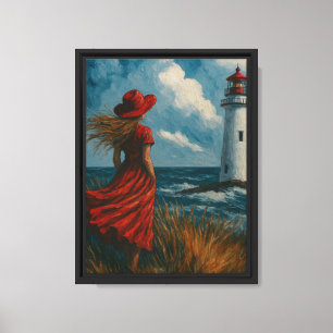 Impressão Em Tela Menina de Vermelho pela Arte de Tela da Casa de Lu