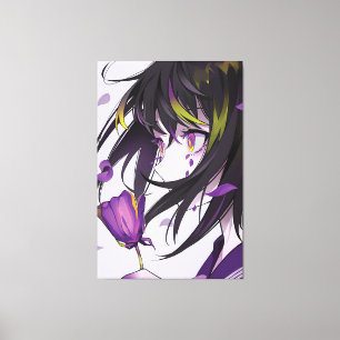 Impressão Em Tela meninas anime verticais Premium Wrapped Canvas(Glo