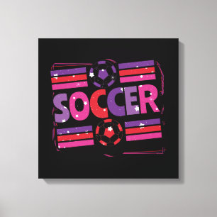 Impressão Em Tela Meninas Futebol Geométrico Típica