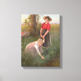 Impressão Em Tela Meninas Jovens Escolhendo Flores