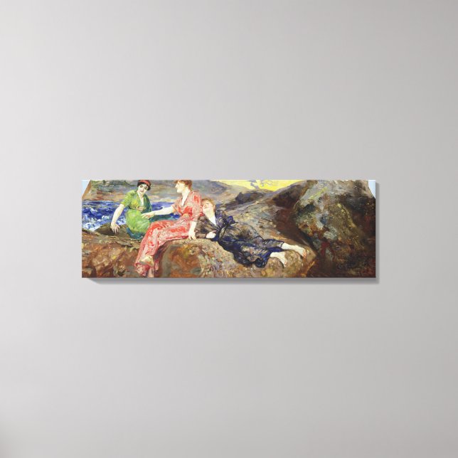 Impressão Em Tela Meninas na costa, c.1884-85 (Frente)