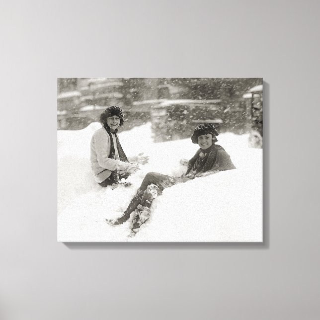 Impressão Em Tela Meninas na neve, 1922 (Frente)