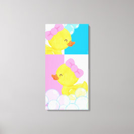 Impressão Em Tela Meninas Pataquinhas de Borracha Adoráveis em Aquar