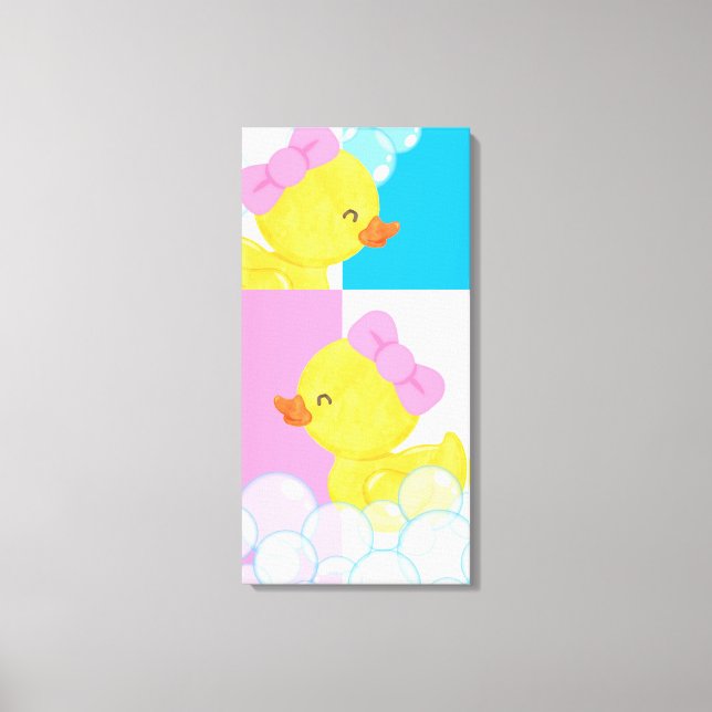 Impressão Em Tela Meninas Pataquinhas de Borracha Adoráveis em Aquar (Frente)