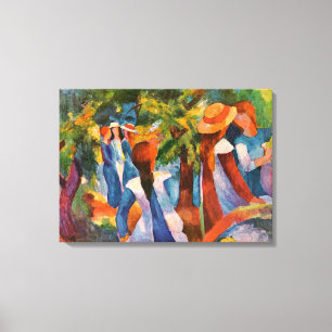 Impressão Em Tela Meninas sob as árvores August Macke