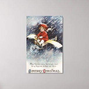 Impressão Em Tela Menino que voa o avião temporário