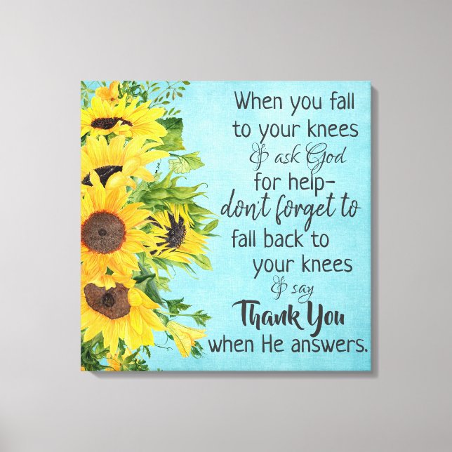 Impressão Em Tela Mensagem de citação cristã inspiradora (Frente)