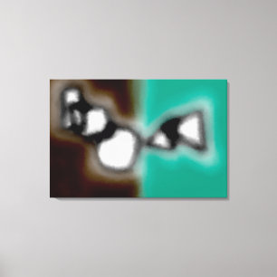 Impressão Em Tela Mensagem em uma garrafa: Abstrato Brown, Teal, B &