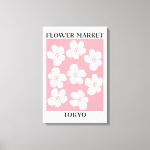 Impressão Em Tela Mercado de Flores Tokyo Flor de Cerejeira Rosa